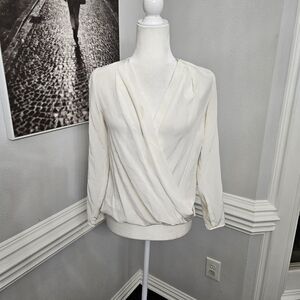 Amanda Uprichard 100% silk cream blouse small